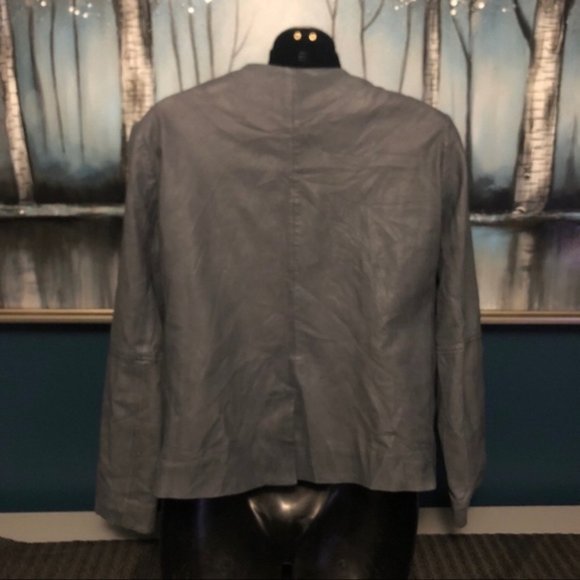 Lucky Brand Faux Leather Grey Jacket Size … - Picture 5 of 5